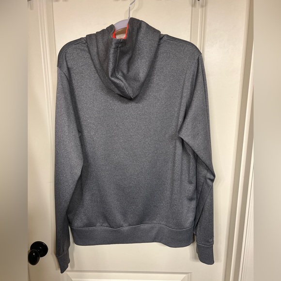 #196 Like New Under Armour Sweatshirt Size Large Color Gray & Orange - Picture 2 of 4